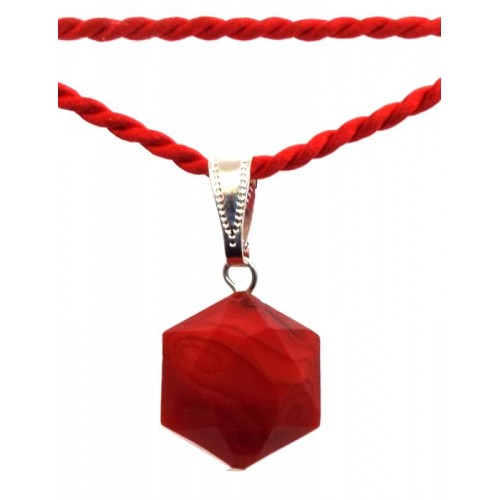 Hexagon Red Flame Andara Crystal Pendant